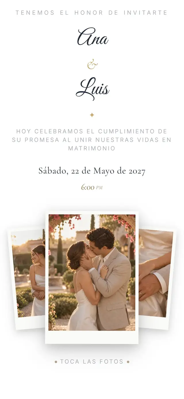 Demo de invitación digital estilo clásico