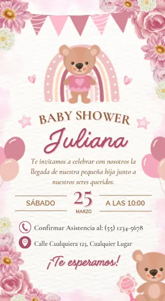 Diseño de invitación digital para baby shower