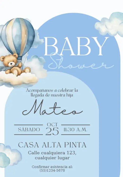 Diseño de invitación digital para baby shower
