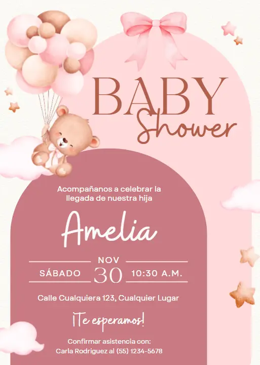 Diseño de invitación digital para baby shower