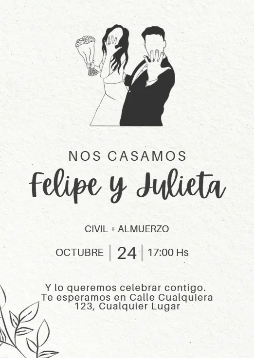 Diseño de invitación digital para boda