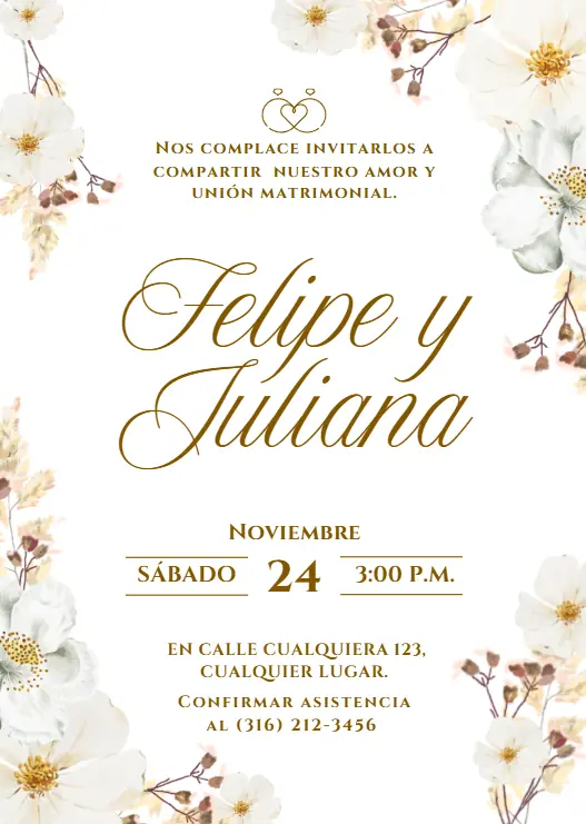 Diseño de invitación digital para boda