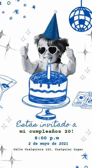 Diseño de invitación digital para cumpleaños