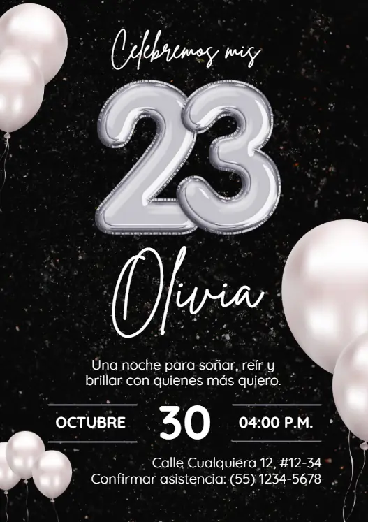 Diseño de invitación digital para cumpleaños