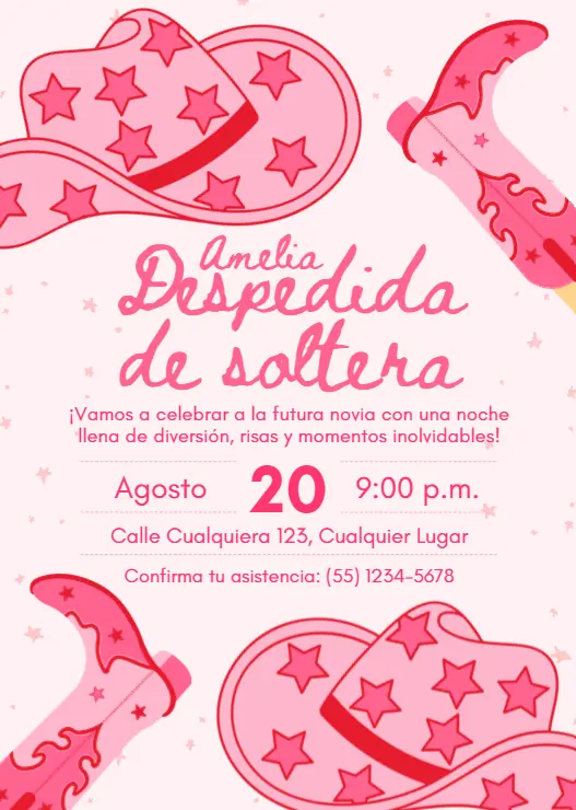 Diseño de invitación digital para despedida de soltera