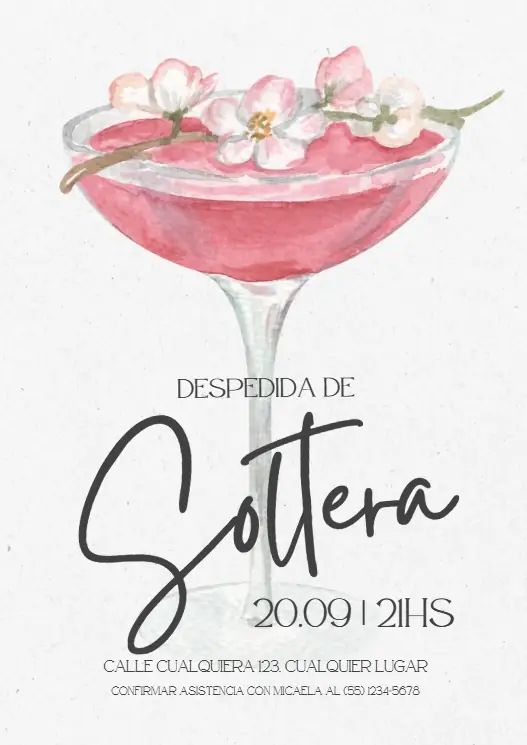Diseño de invitación digital para despedida de soltera
