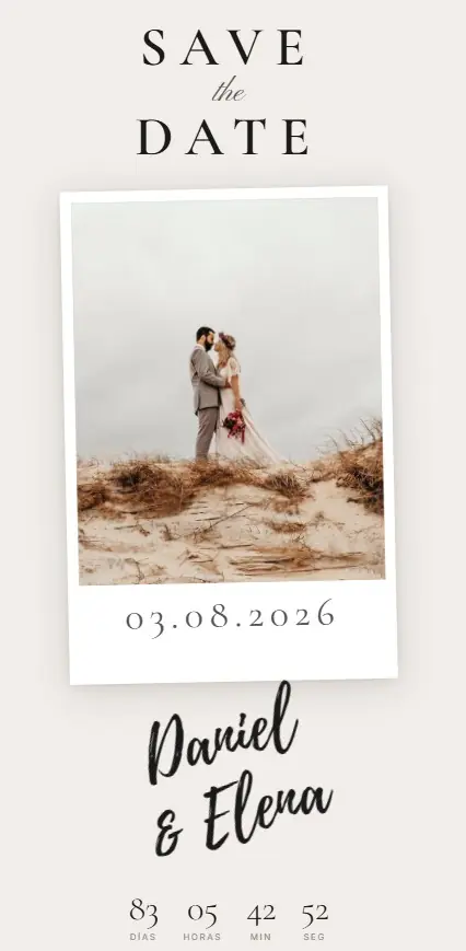 Diseño de save the date interactivo
