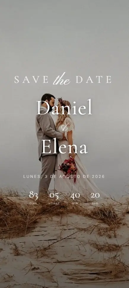Diseño de save the date interactivo