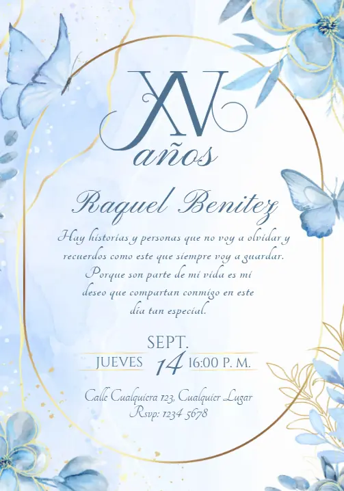 Diseño de invitación digital para XV años