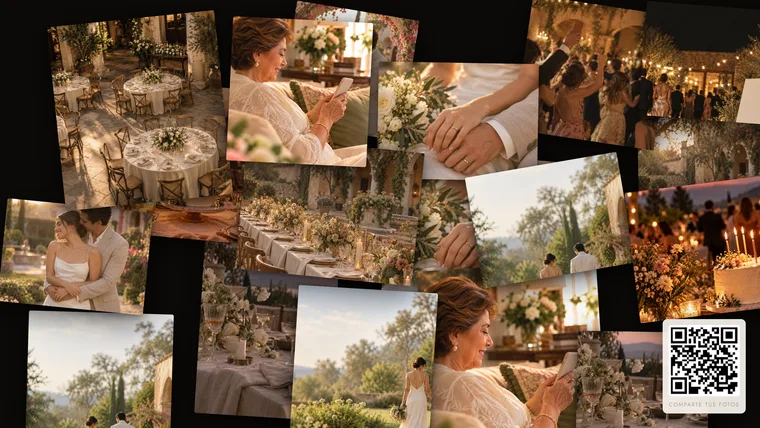 Galería de fotos de los invitados en el proyector